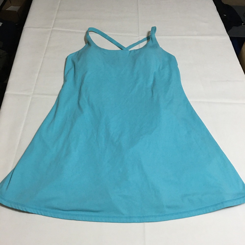 Halara SoftlyZero Plush Backless Active Dress XL Blue Cross Back Built-in Shorts